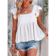 thumbnail image 4 of Blusa Informal de Mujer con Cuello Cuadrado, Volantes, Mangas , Peplum, Babydoll, Sin Mangas, Color , Talla S, 4 of 8