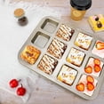 thumbnail image 7 of Brownie Pan with Dividers, 1 Set Gold All Edges Square Cupcake Brownie Pans 12 Cavity Mini Non Stick Baking Carbon Steel Bread Mold Small Edge 3x4 Individual Cutter Sheet Tray for Cake Oven, 7 of 7
