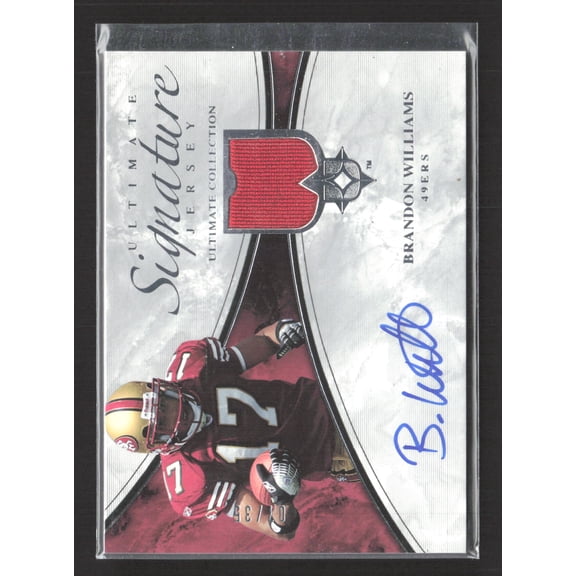 2006 Upper Deck Ultimate Collection Ultimate Signature Jersey Auto Patch Brandon Williams #ULT-BW 49ers San Francisco 49ers NFL Autographed Football C