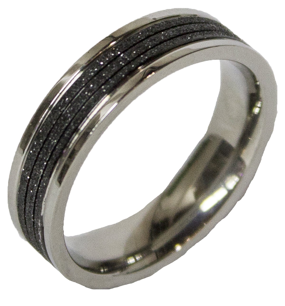 RS Covenant Men's Stainless Steel Dress Ring Two Tone Band 092 (9