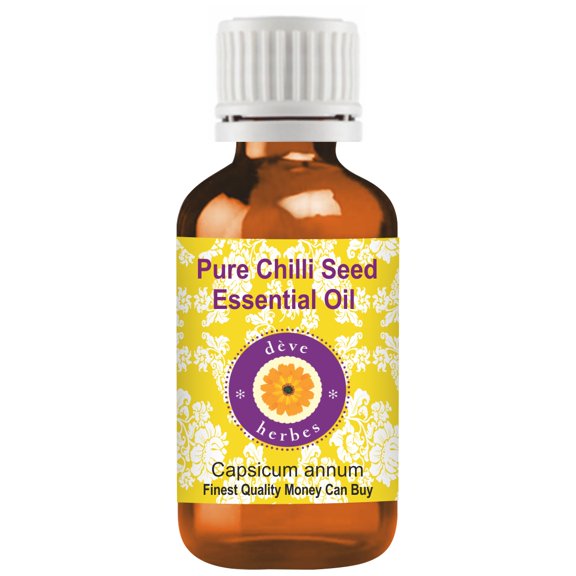 Deve Herbes Pure Chilli Seed Essential Oil (Capsicum annum) Natural Therapeutic Grade Steam Distilled 5ml (0.16 oz)