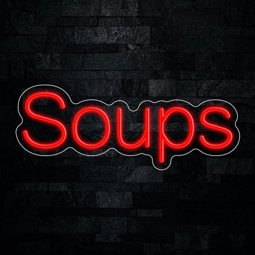 Soups LED Neon Sign 21"L x 8"H #33413