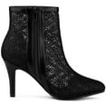 thumbnail image 7 of Unique Bargains Women's Lace Flower Stiletto Heels Pointed Toe Ankle Boots, 7 of 7