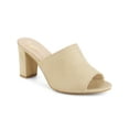 thumbnail image 1 of BLISSFUL STEP Mules à Talons pour Femmes à Enfiler Sandales à Talon Bloc Beige 5,5, 1 of 6