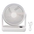 thumbnail image 1 of Ventiladores de escritorio pequeños USB, ventilador de escritorio portátil recargable con batería de 5000mAh, bajo ruido, 4 niveles, con pantalla LED para oficina en casa, 1 of 8