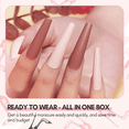 thumbnail image 5 of Makartt 24 Pcs Press On Nails Kit XXL Long, Glue on Nails Acrylic Nail Tips Nude & Pink French Fake Nails 12 Sizes Coffin False Nails with Nail Glue Nail Stick Adhesive Manicure for Nail Art Salon, 5 of 15