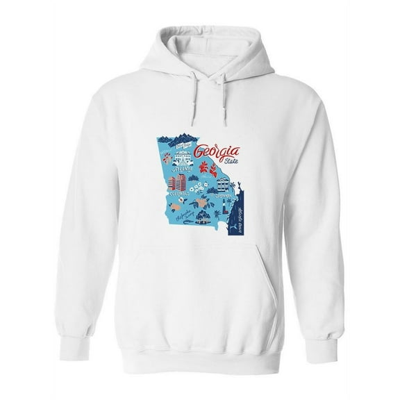 Map Of Georgia Sketch Hoodie Women -Image by Shutterstock, Female Small