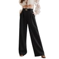 thumbnail image 4 of Women'S High-Waisted Elegant Straight-Cut Business Suit Pants Black XL, 4 of 10
