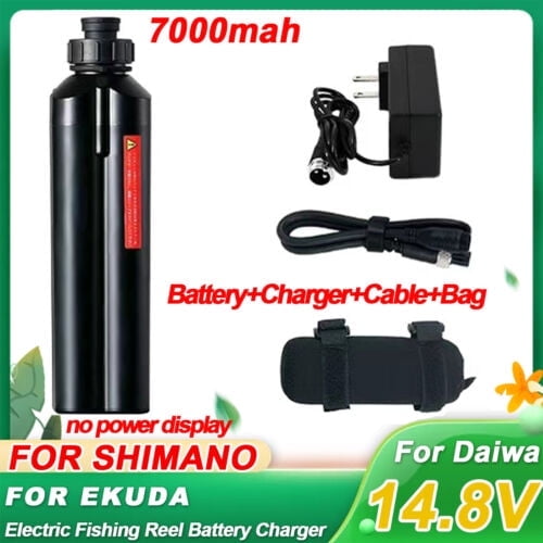 Nouvelle Batterie de Moulinet Électrique de Pêche en Mer 14,8 V 7000 mAh 3500 mAh 10000 mAh 10,0 Batterie au Lithium pour Moulinet de Pêche Rechargeable pour SHIMANO DAIWA Câble d'Alimentation à Gouttelettes 2 Broches 6 Broches