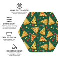 thumbnail image 3 of Honeii Pizza print Leather Coaster Set of 4, ideal for safeguarding your furniture from drinks spills and effortless cleanup-Hexagon, 3 of 6