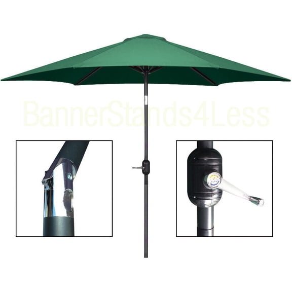 9 ft Patio Umbrella Market w/ Crank Tilt Aluminum Outdoor - GREEN