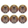 thumbnail image 2 of Balery 6 Pcs Pug Dog Yogaleather Coasters Set, Drink Table Cup Coasters For Living Room Kitchen Coffee Decor, 2 of 9