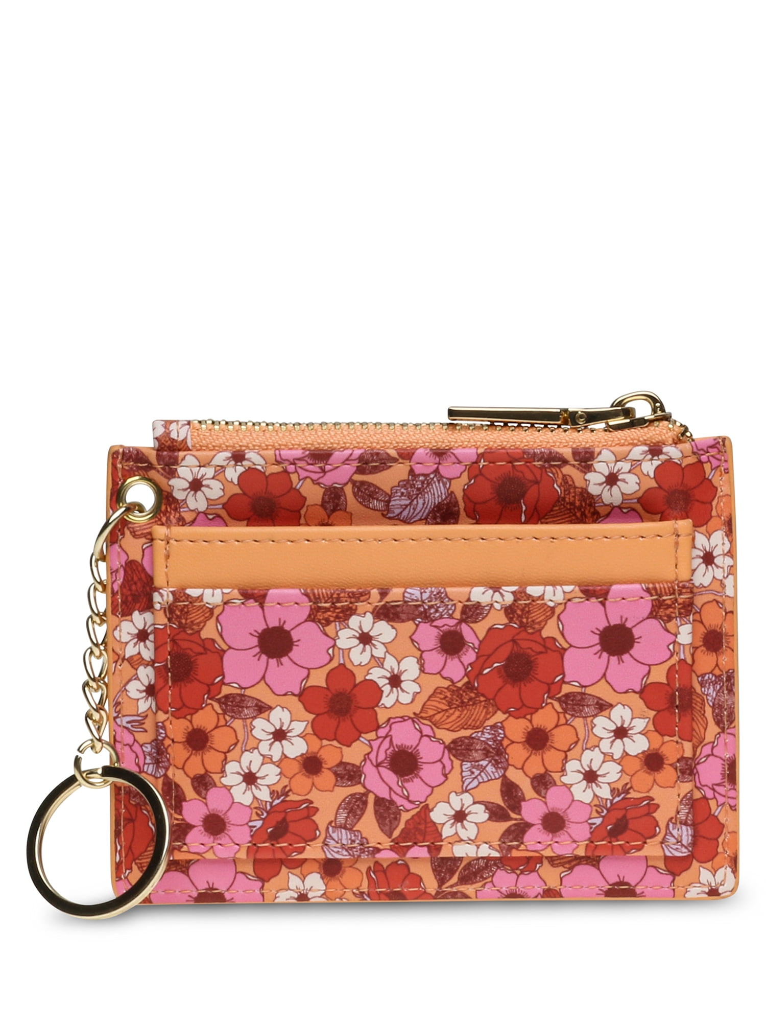 No Boundaries Women's Card Holder with Key Ring, Floral