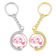 thumbnail image 1 of En forma de corazon de risa Bird proteger animales Anillo de oro de metal llavero llavero, 1 of 4
