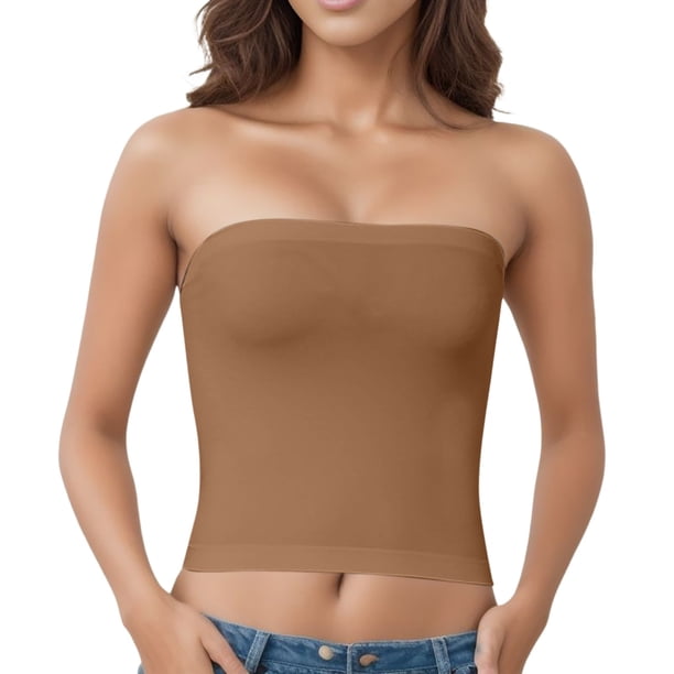 Sujetador largo sin costuras para mujer: cómodo, antimanchas, nailon y spandex, talla única para S-M
