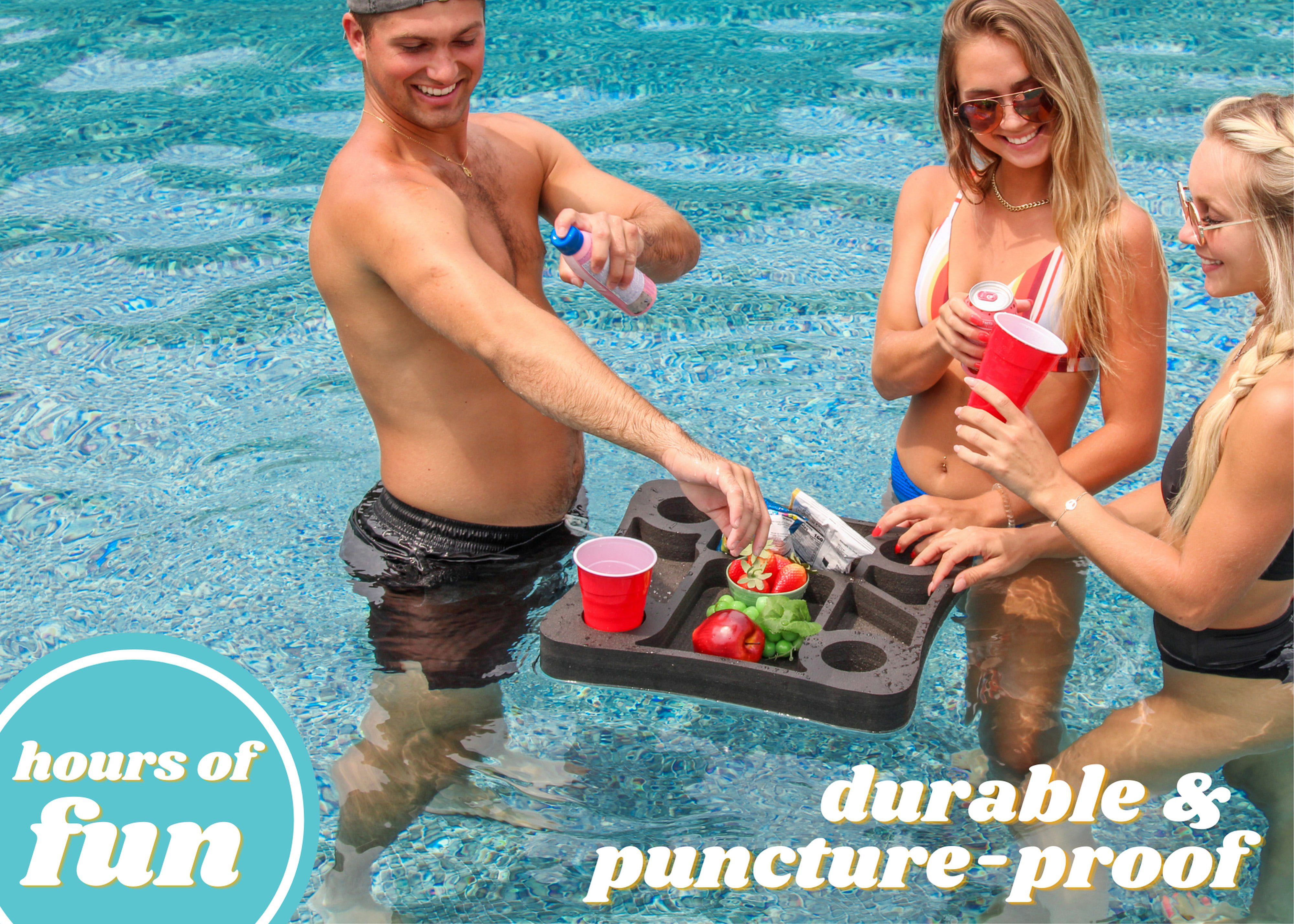 Floating Drink Holder Refreshment Table Tray for Pool or Beach Party F –