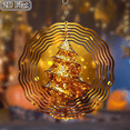 thumbnail image 2 of 2D Flat, Golden Christmas Tree Metal Wind Spinner Hanging Decoration - OutdoorIndoor Holiday Decor with Swivel Hook, Elegant Christmas Tree Shape for Yard, Garden, Home - Perfect Thanksgiving, C, 2 of 10