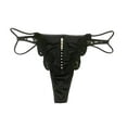 thumbnail image 1 of Victoria's Secret Shine Rhinestone Black Embroidery Lace Strappy Thong Panty Size M/L NWT, 1 of 2
