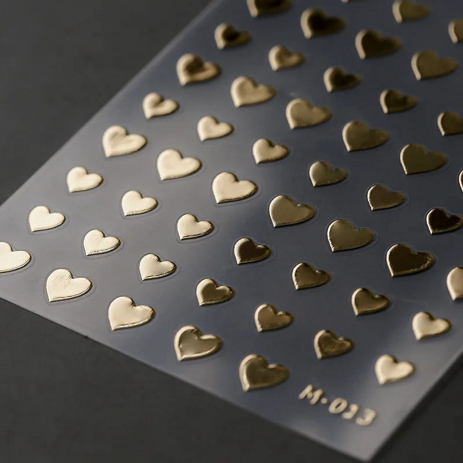 Cute Love Heart Bronzing 5D Self Adhesive Nail Art Decoration Stickers Laser Silver Rose Gold Nail Decals Wholesale Dropshipping