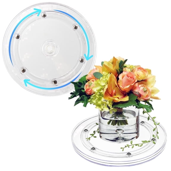 8 Inch Lazy Susan Turntable Organizer, Clear 360 Degree Rotation Round Turntable, Lazy Susan for Kitchen Table Spice Rack Cake Table Pantry Kitchen Decoratin