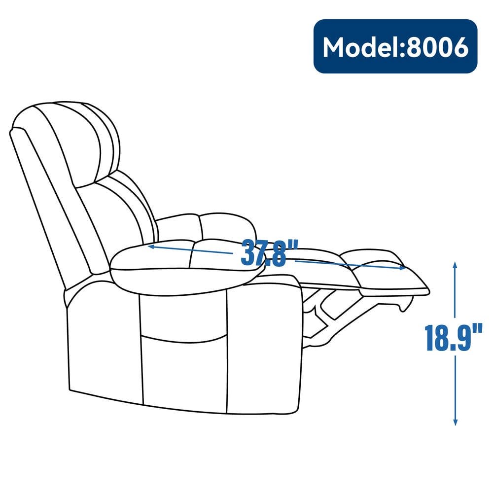 Resenkos Recliner 24.5" Wide with Dual Motors, Massage & Heat, Cup Holders, 350lb Capacity, Brown