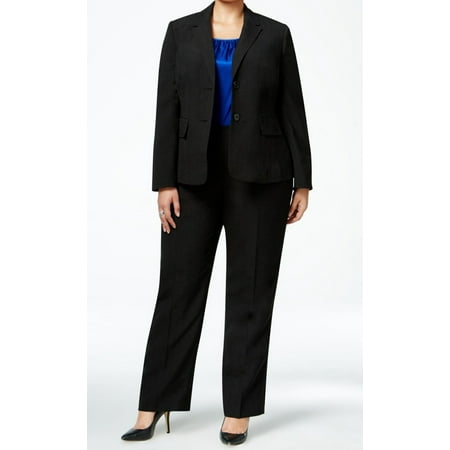 Le Suit NEW Black Womens Size 18W Plus Textured Tank Pant Suit Set ...