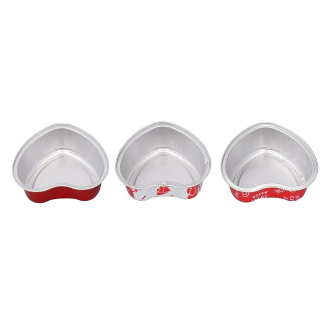 Moldes para pasteles en forma de corazón de aluminio, Baneo de pastel de aluminio de corazón pequeño con tapa con tapa para cumpeados