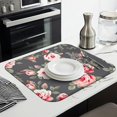 thumbnail image 2 of Microfibre Drying Mat for Kitchen Farmhouse Pink Floral Flowers Green Leaves Dish Drying Drainer Mat Absorbent Pioneer Drying Mat Washing Up for Glass, Plate & Cup 16inch X 18inch, 2 of 7