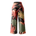 thumbnail image 4 of TYGHBN Women's Printed Elastic High Waist Wide Pants Casual Wide Leg Long Casual Belt Pocket Casual Pant Suits for Women Velour Cute Pants for Women Trendy Womens Cropped Pants Casual Petite Casual, 4 of 4