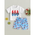 thumbnail image 3 of 4th of July Baby Boy Outfit Short Sleeve T-Shirt Shorts Set 6M 12M 18M 2Y 3Y 4Y Fourth of July Summer Clothes White 6-12 Months, 3 of 10