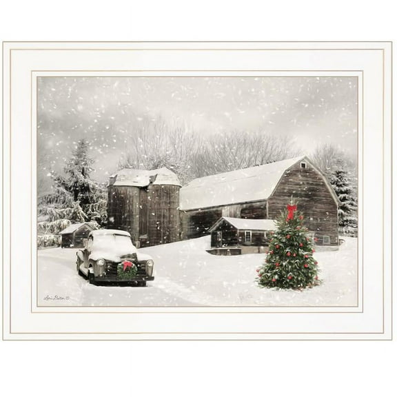 "Farmhouse Christmas" by Lori Deiter, Ready to Hang Framed Print, White Frame