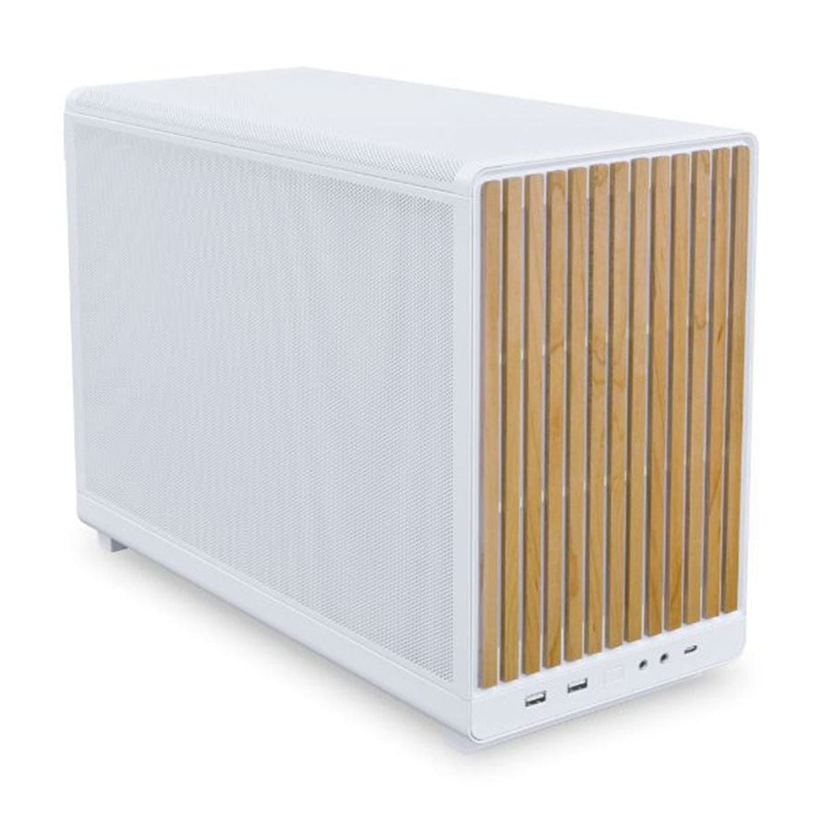 Lian-Li A3-mATX M-ATX Micro Tower Computer Case, Wood/White