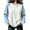 Light Blue, variant on LUVDA Women's Raglan Stripe Crew Neck Sweatshirt Contrasting Sleeves Relaxed Fit Fall Pullover
