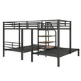 thumbnail image 4 of Euroco Metal Twin over Twin & Twin Bunk Bed, 3-in-1 Triple Bunk Bed with Shelves for Kids Teens, Black, 4 of 13