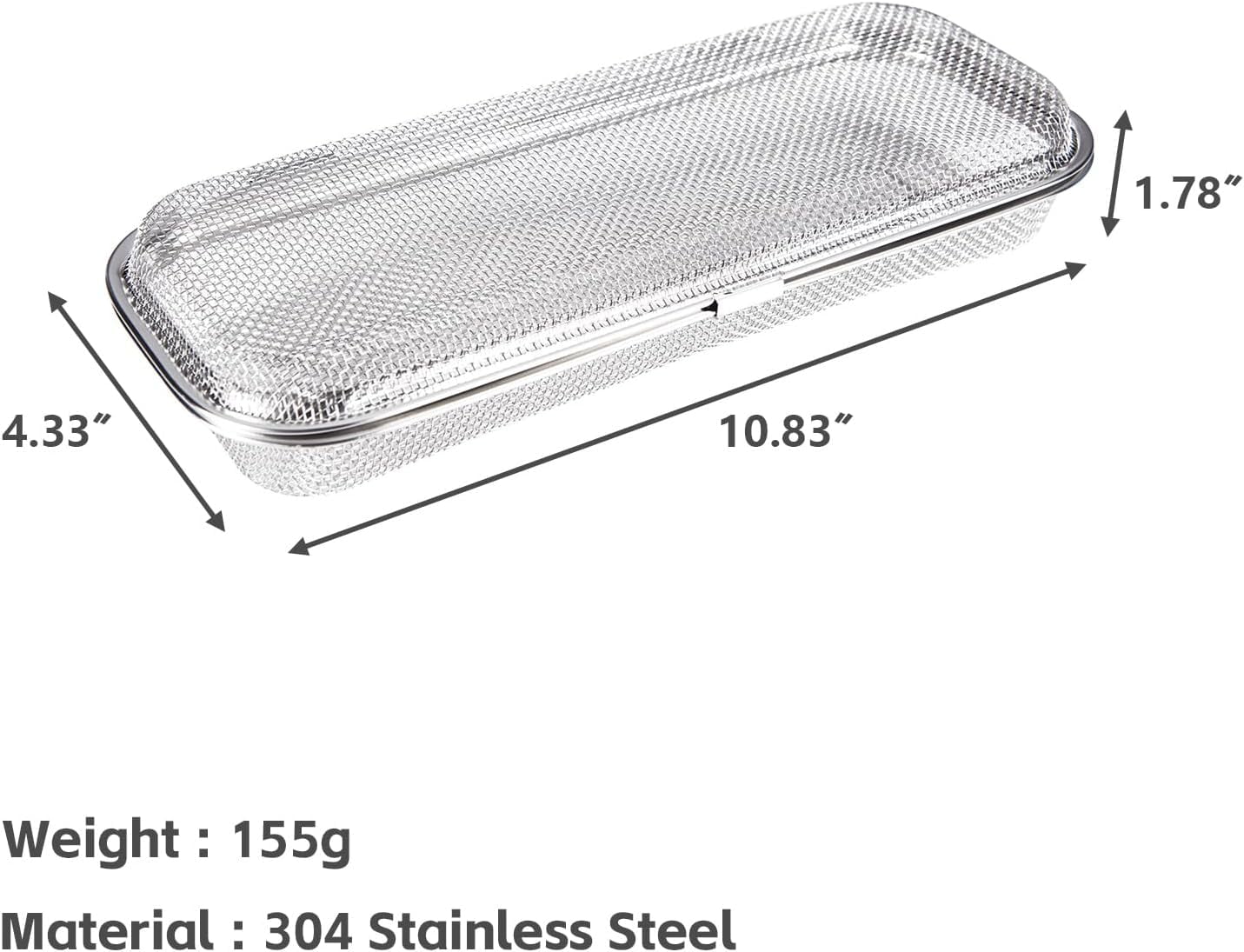ABPETE Dishwasher Basket, Stainless Steel Dishwasher Silverware Basket, Replacement Utensil Rectangular Mesh Drain for Small Items