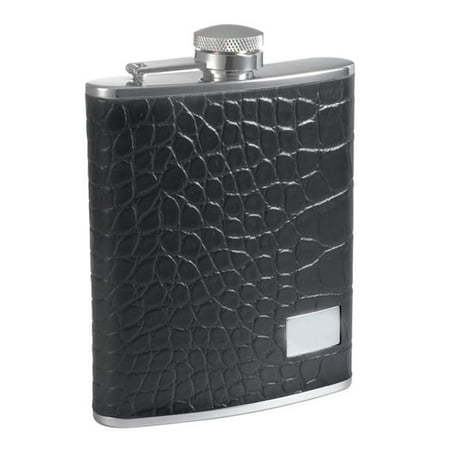 

Gator Black Leather and Stainless Steel Hip Flask - 6 oz