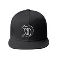 thumbnail image 2 of Daxton Classic Snapback Old English A to Z Numbers Initials Flat Bill Visor Cap-Black Hat, Letter D, 2 of 3