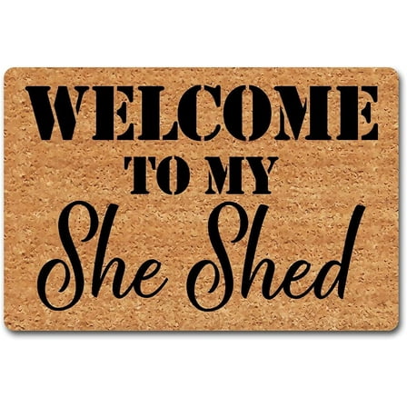 Welcome To My She Shed Mats for Front Door Entry Front Porch Doormat Non-Slip Carpet Rugs Floor Mat Decorative for Home Bathroom Kitchen Indoor 16x24 Inch