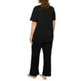 thumbnail image 3 of Women's Plus Size Minnie Mouse Sitting T-Shirt & Lounge Pants Black 2-Piece Set, 3 of 8
