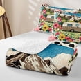 thumbnail image 4 of Castle Fairy Floral Camper Twin Quilt Set for Girls,Mountain Art Twin Coverlet Set for Bedroom,Pink Green Beige, 4 of 7