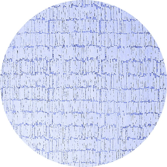 Ahgly Company Indoor Round Solid Blue Modern Area Rugs, 8' Round