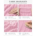 thumbnail image 3 of QUALFORT Women’s Cable Knit Sweater, Crew Neck Lightweight Long Sleeve Pullover, Pink, Size XXL, 3 of 7