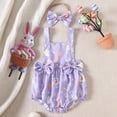 thumbnail image 2 of Wxolcjlv Baby Girls Romper Sleeveless Easter Cartoon Rabbit Backless Bow Jumpsuit With Headband Cute Casual Bodysuits,6-12M, 2 of 7