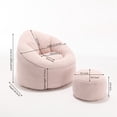 thumbnail image 2 of Bean Bag Chair with Ottoman, High Pressure Foam Bean Bag Chairs for Adult, Comfy Beanbag Chair with Footrest, Pink, 2 of 7
