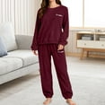 thumbnail image 7 of Women's Pajama Sets Long Sleeve Sleepwear Loungewear Warm Suit For Winter Coral Velvet 2025 New Thickened Plus Velvet Large Size Casual Wearable Home Clothes Plus Size Womens Clothing, 7 of 7