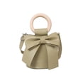 thumbnail image 1 of Bolsa Bow Tie Bucket Crossbody Bag Mujer Cuero Asa de madera (Verde) Ehuebsd Para Estrenar, 1 of 9
