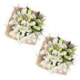thumbnail image 2 of White Blossom Bouquet with Burlap - Fresh Cut - 19 Stems - 2 Pack, 2 of 3