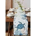 thumbnail image 3 of Table Runner Dresser Scarf 16 x 72 Inch Summer Sea Turtle Ocean Coral Seaweed Starfish Conch Vintage Table Runners Non-Slip Heat Kitchen Dining Table Decor for Indoor Outdoor Home Party Decoration, 3 of 7
