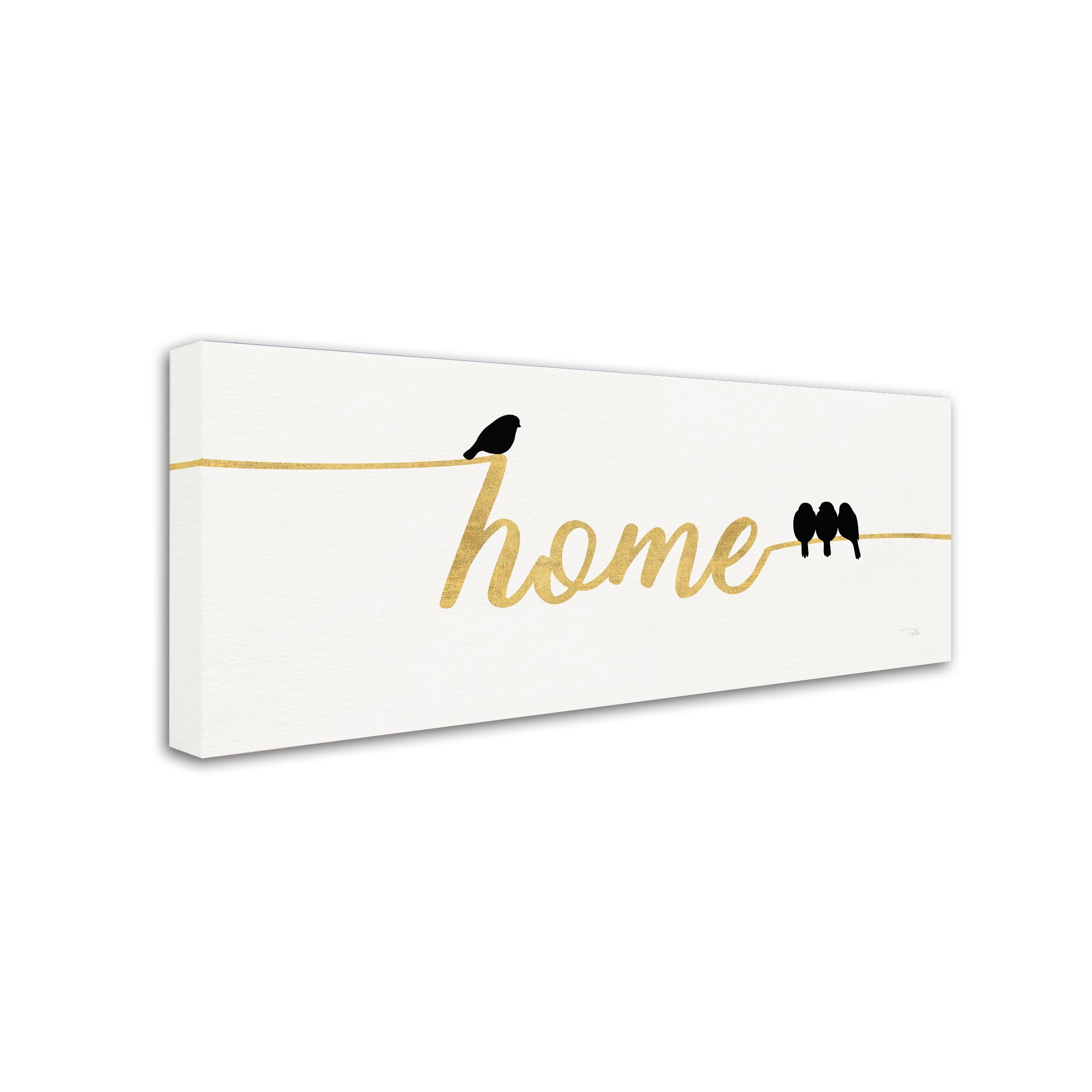 Trademark Fine Art 'Birds on Words II Gold' Canvas Art by Pela