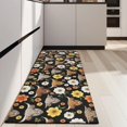 thumbnail image 4 of Black Highland Cow Flower Pattern Kitchen Rug Mat,Kitchen Runner Rugs Non Skid Washable,Decorative Kitchen Floor Mats for Kitchen,Sink,Laundry,17"X47", 4 of 5